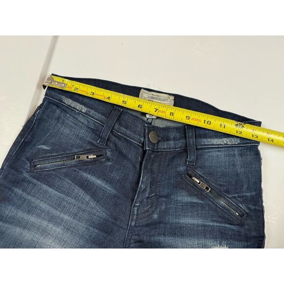 Current/Elliott Jeans The SilverLake Ankle Zip Low Rise Dark Wash Sexy 25 - Picture 7 of 13